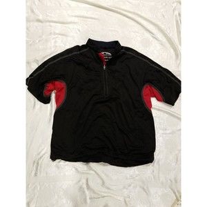 Sun Mountain Men's Rainflex LT 1/4 Zip S/S Golf Pullover Jacket Black / Red XL